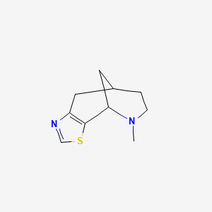 molecular formula C10H14N2S B14392902 5-Methyl-4,5,6,7,8,9-hexahydro-4,8-methano[1,3]thiazolo[5,4-c]azocine CAS No. 88152-80-1
