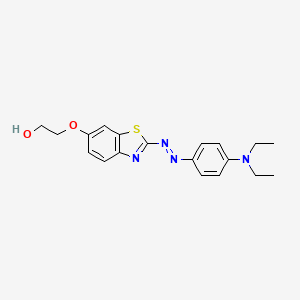 molecular formula C19H22N4O2S B14392920 2-[(2-{(E)-[4-(Diethylamino)phenyl]diazenyl}-1,3-benzothiazol-6-yl)oxy]ethan-1-ol CAS No. 89787-41-7