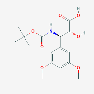 molecular formula C16H23NO7 B1439294 (2R,3R)-3-((tert-Butoxycarbonyl)amino)-3-(3,5-dimethoxyphenyl)-2-hydroxypropanoic acid CAS No. 1217633-95-8