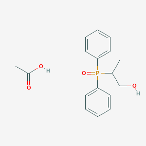 molecular formula C17H21O4P B14392948 Acetic acid;2-diphenylphosphorylpropan-1-ol CAS No. 89841-25-8