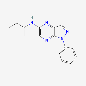 molecular formula C15H17N5 B14392975 N-(Butan-2-yl)-1-phenyl-1H-pyrazolo[3,4-b]pyrazin-5-amine CAS No. 87594-72-7
