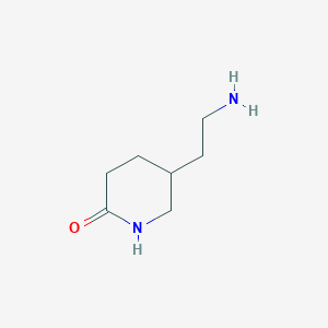 molecular formula C7H14N2O B1439299 5-(2-Aminoethyl)piperidin-2-one CAS No. 1150618-38-4