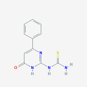 molecular formula C11H10N4OS B14393076 N-(4-Oxo-6-phenyl-1,4-dihydropyrimidin-2-yl)thiourea CAS No. 88067-10-1