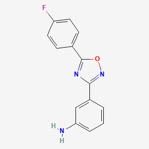 molecular formula C14H10FN3O B1439311 3-[5-(4-Fluorophenyl)-1,2,4-oxadiazol-3-yl]aniline CAS No. 929338-53-4
