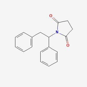 molecular formula C18H17NO2 B14393119 1-(1,2-Diphenylethyl)pyrrolidine-2,5-dione CAS No. 87520-04-5
