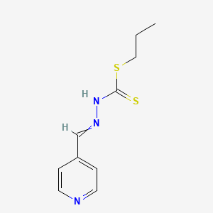 molecular formula C10H13N3S2 B14393133 Propyl 2-[(pyridin-4-yl)methylidene]hydrazine-1-carbodithioate CAS No. 89806-06-4