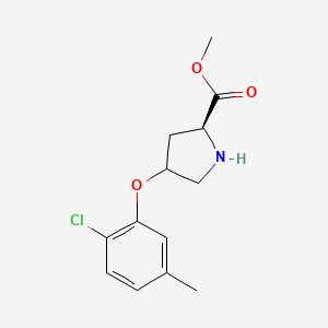 molecular formula C13H16ClNO3 B1439317 methyl (2S)-4-(2-chloro-5-methylphenoxy)pyrrolidine-2-carboxylate CAS No. 1217739-63-3
