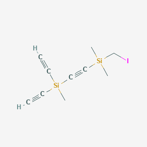 molecular formula C10H13ISi2 B14393190 Diethynyl{[(iodomethyl)(dimethyl)silyl]ethynyl}methylsilane CAS No. 88137-62-6