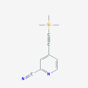 molecular formula C11H12N2Si B1439322 4-Trimethylsilanylethynylpyridine-2-carbonitrile CAS No. 802905-85-7