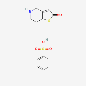 molecular formula C14H17NO4S2 B1439329 5,6,7,7a-四氢噻吩并[3,2-c]吡啶-2(4H)-酮 4-甲苯磺酸酯 CAS No. 952340-39-5