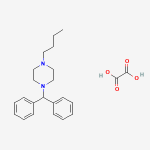 molecular formula C23H30N2O4 B14393346 1-Benzhydryl-4-butylpiperazine;oxalic acid CAS No. 87887-40-9