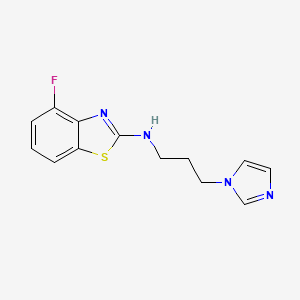 molecular formula C13H13FN4S B1439336 4-fluoro-N-[3-(1H-imidazol-1-yl)propyl]-1,3-benzothiazol-2-amine CAS No. 1177312-51-4