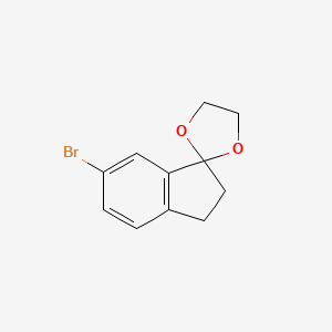 molecular formula C11H11BrO2 B1439353 6-Bromo-indan-1-one 1,2-ethanediol ketal CAS No. 866848-94-4