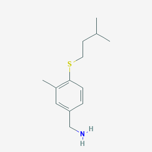 molecular formula C13H21NS B1439354 1-{3-Methyl-4-[(3-methylbutyl)sulfanyl]phenyl}methanamine CAS No. 804427-92-7