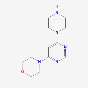 molecular formula C12H19N5O B1439360 4-[6-(Piperazin-1-yl)pyrimidin-4-yl]morpholine CAS No. 1204297-97-1