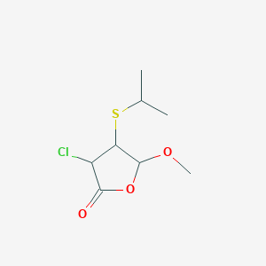 molecular formula C8H13ClO3S B14393631 3-Chloro-5-methoxy-4-[(propan-2-yl)sulfanyl]oxolan-2-one CAS No. 88051-01-8