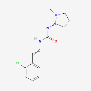 molecular formula C14H16ClN3O B14393639 N-[2-(2-Chlorophenyl)ethenyl]-N'-(1-methylpyrrolidin-2-ylidene)urea CAS No. 90096-79-0