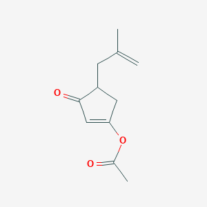 molecular formula C11H14O3 B14393696 4-(2-Methylprop-2-en-1-yl)-3-oxocyclopent-1-en-1-yl acetate CAS No. 87895-37-2
