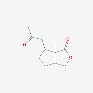 molecular formula C11H16O3 B14393734 6a-Methyl-6-(2-oxopropyl)hexahydro-1H-cyclopenta[c]furan-1-one CAS No. 88536-89-4