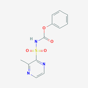 molecular formula C12H11N3O4S B14393763 Phenyl (3-methylpyrazine-2-sulfonyl)carbamate CAS No. 89391-80-0