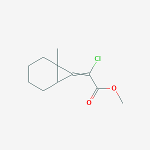 molecular formula C11H15ClO2 B14393775 Methyl chloro(1-methylbicyclo[4.1.0]heptan-7-ylidene)acetate CAS No. 89879-22-1