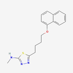 molecular formula C17H19N3OS B14393790 N-Methyl-5-{4-[(naphthalen-1-yl)oxy]butyl}-1,3,4-thiadiazol-2-amine CAS No. 87431-75-2