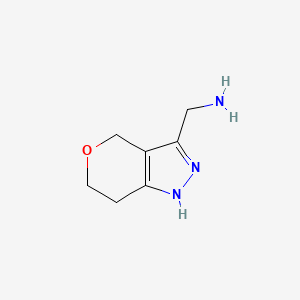 molecular formula C7H11N3O B1439382 1H,4H,6H,7H-pyrano[4,3-c]pyrazol-3-ylmethanamine CAS No. 933722-15-7