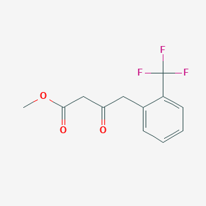 molecular formula C12H11F3O3 B1439383 Methyl 3-oxo-4-(2-trifluoromethylphenyl)butanoate CAS No. 1048917-75-4