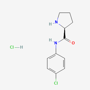molecular formula C11H14Cl2N2O B1439392 (2S)-N-(4-chlorophenyl)pyrrolidine-2-carboxamide hydrochloride CAS No. 511255-03-1