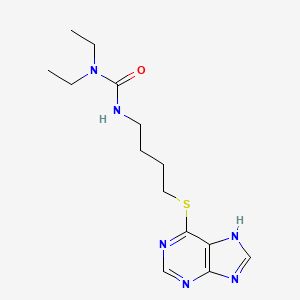 molecular formula C14H22N6OS B14393952 N,N-Diethyl-N'-{4-[(7H-purin-6-yl)sulfanyl]butyl}urea CAS No. 88090-79-3