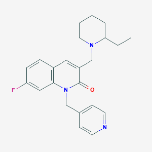 molecular formula C23H26FN3O B1439396 3-((2-Ethylpiperidin-1-yl)methyl)-7-fluoro-1-(pyridin-4-ylmethyl)quinolin-2(1H)-one CAS No. 1070254-43-1