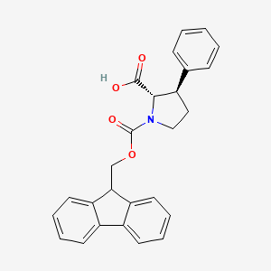 molecular formula C26H23NO4 B1439398 Fmoc-(2S,3R)-3-phenylpyrrolidine-2-carboxylic acid CAS No. 281655-32-1