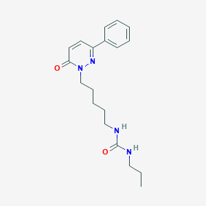 molecular formula C19H26N4O2 B14393983 N-[5-(6-Oxo-3-phenylpyridazin-1(6H)-yl)pentyl]-N'-propylurea CAS No. 87653-42-7