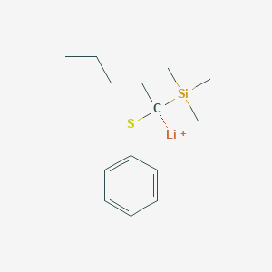 molecular formula C14H23LiSSi B14393993 lithium;trimethyl(1-phenylsulfanylpentyl)silane CAS No. 87729-75-7