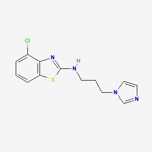 molecular formula C13H13ClN4S B1439401 4-chloro-N-[3-(1H-imidazol-1-yl)propyl]-1,3-benzothiazol-2-amine CAS No. 1177344-77-2