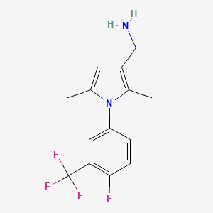 ({1-[4-fluoro-3-(trifluoromethyl)phenyl]-2,5-dimethyl-1H-pyrrol-3-yl}methyl)amine