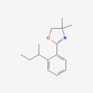 molecular formula C15H21NO B14394093 Oxazole, 4,5-dihydro-4,4-dimethyl-2-[2-(1-methylpropyl)phenyl]- CAS No. 89393-44-2