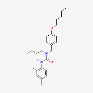 molecular formula C25H36N2O2 B14394126 N-Butyl-N'-(2,4-dimethylphenyl)-N-{[4-(pentyloxy)phenyl]methyl}urea CAS No. 88451-40-5