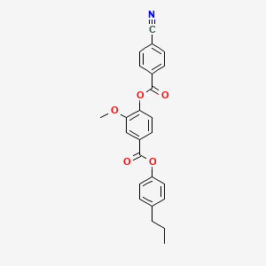 molecular formula C25H21NO5 B14394141 4-Propylphenyl 4-[(4-cyanobenzoyl)oxy]-3-methoxybenzoate CAS No. 88133-76-0