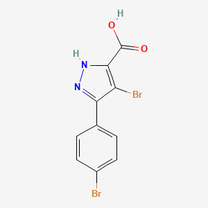 molecular formula C10H6Br2N2O2 B1439428 4-bromo-3-(4-bromophenyl)-1H-pyrazole-5-carboxylic acid CAS No. 1319131-87-7