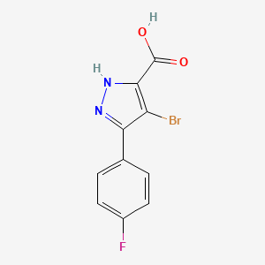 molecular formula C10H6BrFN2O2 B1439430 4-溴-3-(4-氟苯基)-1H-吡唑-5-羧酸 CAS No. 1350443-31-0