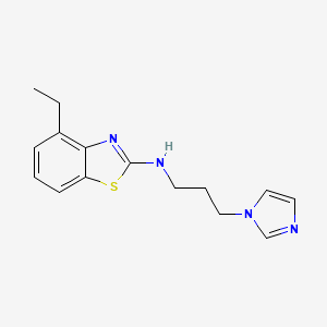 molecular formula C15H18N4S B1439431 4-ethyl-N-[3-(1H-imidazol-1-yl)propyl]-1,3-benzothiazol-2-amine CAS No. 1177338-14-5