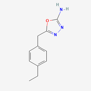 molecular formula C11H13N3O B1439434 5-(4-Ethylbenzyl)-1,3,4-oxadiazol-2-amine CAS No. 1177336-92-3