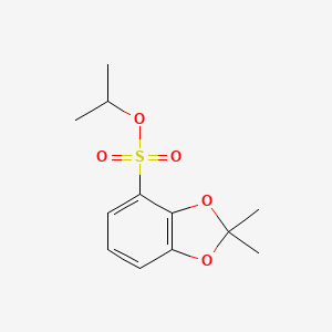 molecular formula C12H16O5S B14394351 Propan-2-yl 2,2-dimethyl-2H-1,3-benzodioxole-4-sulfonate CAS No. 87473-84-5