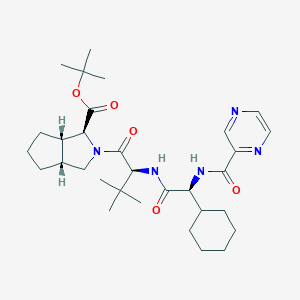 (1S,3aR,6aS)-2-[(2S)-2-[[(2S)-2-Cyclohexyl-2-[(2-pyrazinylcarbonyl)amino]acetyl]amino]-3,3-dimethyl-1-oxobutyl]octahydrocyclopenta[c]pyrrole-1-carboxylic acid tert-butyl ester