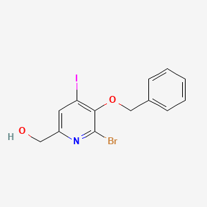 molecular formula C13H11BrINO2 B1439443 [5-(Benzyloxy)-6-bromo-4-iodo-2-pyridinyl]methanol CAS No. 1198569-39-9