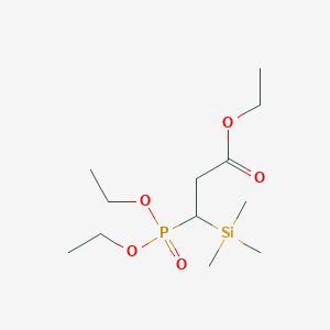 molecular formula C12H27O5PSi B14394443 Ethyl 3-(diethoxyphosphoryl)-3-(trimethylsilyl)propanoate CAS No. 87762-66-1