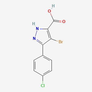 molecular formula C10H6BrClN2O2 B1439445 4-bromo-3-(4-chlorophenyl)-1H-pyrazole-5-carboxylic acid CAS No. 1238351-85-3