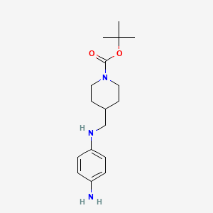 molecular formula C17H27N3O2 B1439453 4-[(4-Amino-phenylamino)-methyl]-piperidine-1-carboxylic acid tert-butyl ester CAS No. 1159976-33-6