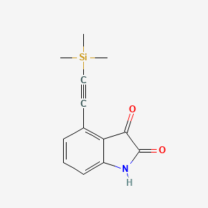 molecular formula C13H13NO2Si B1439458 4-[2-(trimethylsilyl)ethynyl]-1H-indole-2,3-dione CAS No. 1192263-95-8